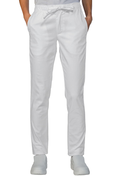 Pantalone Slim Zip bianco cotone 100%