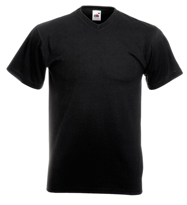 T-SHIRT FRUIT OF THE LOOM VALUEWEIGHT COLLO A V MANICA CORTA-M-nero