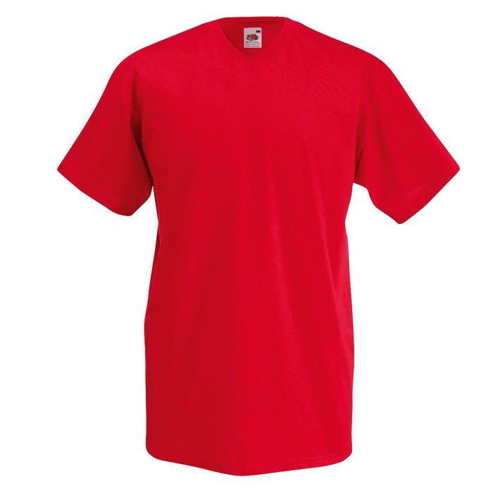 T-SHIRT FRUIT OF THE LOOM VALUEWEIGHT COLLO A V MANICA CORTA-L-rosso