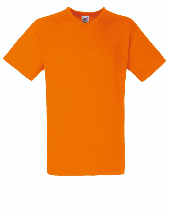 T-SHIRT FRUIT OF THE LOOM VALUEWEIGHT COLLO A V MANICA CORTA-M-arancione