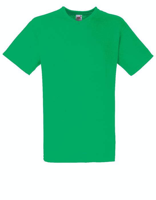 T-SHIRT FRUIT OF THE LOOM VALUEWEIGHT COLLO A V MANICA CORTA-M-verde