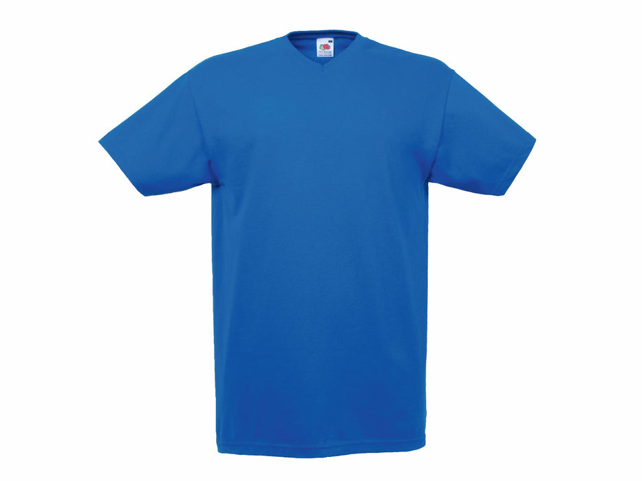 T-SHIRT FRUIT OF THE LOOM VALUEWEIGHT COLLO A V MANICA CORTA-S-Blu