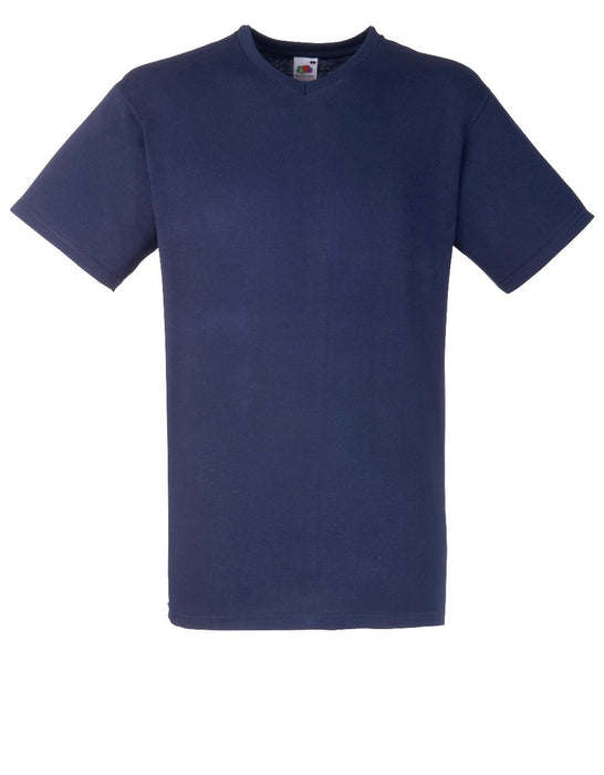 T-SHIRT FRUIT OF THE LOOM VALUEWEIGHT COLLO A V MANICA CORTA-M-Blu-notte