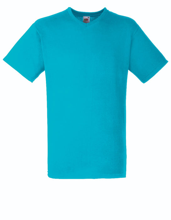 T-SHIRT FRUIT OF THE LOOM VALUEWEIGHT COLLO A V MANICA CORTA-M-Azzurro