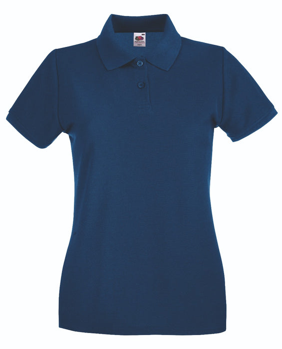 Polo Premium Lady Fit Fruit Of The Loom Manica Corta blu notte