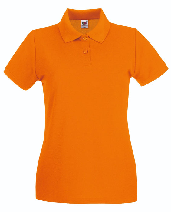 Polo Premium Lady Fit Fruit Of The Loom Manica Corta arancione