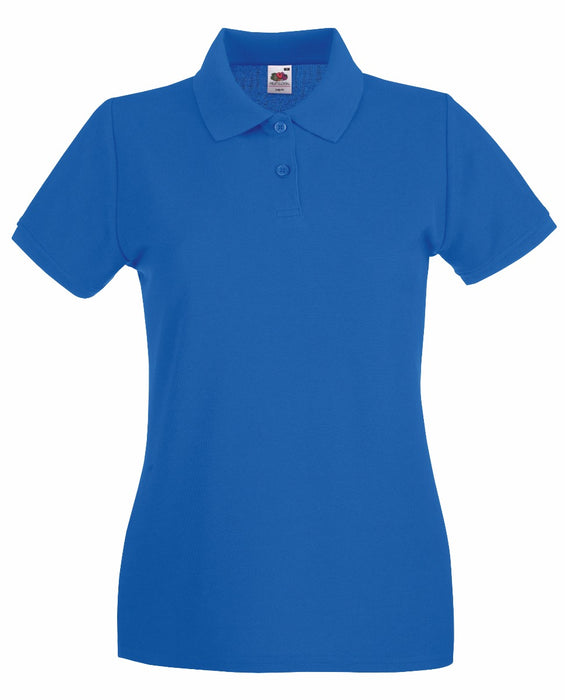 Polo Premium Lady Fit Fruit Of The Loom Manica Corta blu royal