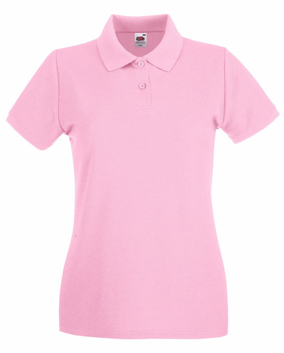 Polo Premium Lady Fit Fruit Of The Loom Manica Corta rosa