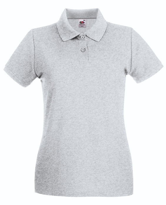 Polo Premium Lady Fit Fruit Of The Loom Manica Corta grigio