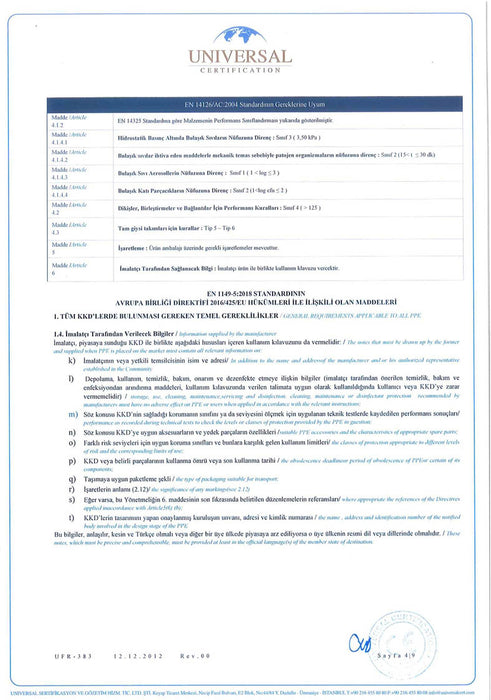 Tuta terza categoria classe 5-6 protezione da agenti infettivi