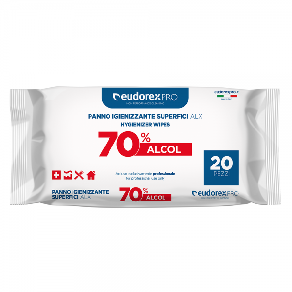 PANNO IGIENIZZANTE SUPERFICI ALX 70% ALCOL - BOX DA 20PZ