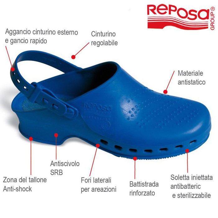 Zoccolo Infermiere sanitario scarpa per Scuola Reposa con Cinturino regolabile