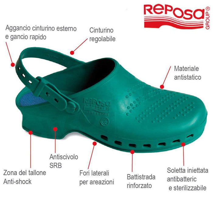 Zoccolo Infermiere sanitario scarpa per Scuola Reposa con Cinturino regolabile